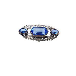 Vintage Art Deco Glass Brooch (A2995)